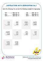 Multi-digit Subtraction With Regrouping Worksheets | Math activities