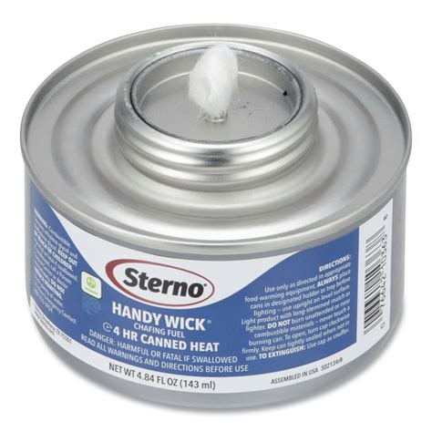 Sterno® Handy Wick Chafing Fuel, Methanol, 4 Hour Burn, 4.84 oz Can, 24 ...