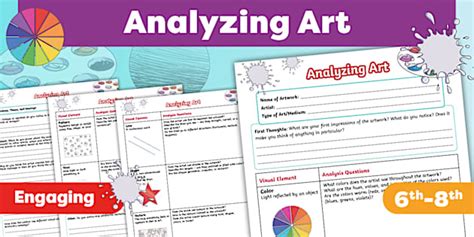 Framework for Analyzing Art Worksheet for 6th-8th Grade
