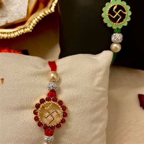 Handcrafted Shubh Swastik Rakhi – All Things Indigo