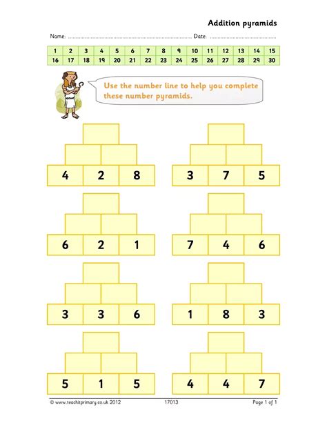 Number Pyramids Worksheet 的图像结果