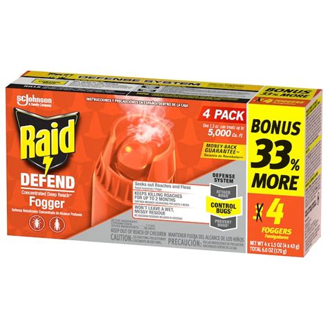 Raid 1.5-oz Defend Concentrate Deep Reach Fogger Roach Killer Fogger (4 ...