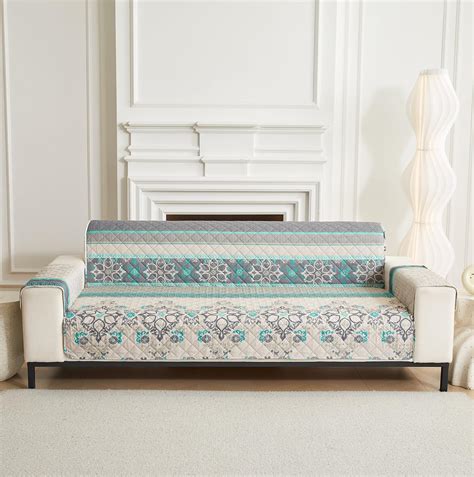 House of Quirk Quilted Polyester Sofa Cover Mat - Anti-Slip, Water ...