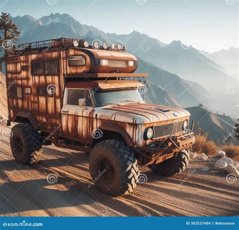 Rusty Dirt Offroad 4x4 Lifted Vintage Custom Camper Conversion Jeep Overlanding In Mountain ...