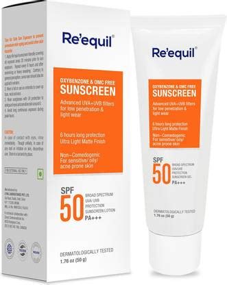 Re'equil Oxybenzone and OMC Free Sunscreen - SPF 50 PA+++ - Price in ...