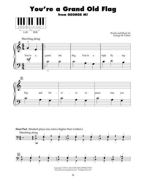 You're A Grand Old Flag by George Cohan Sheet Music for 5-Finger Piano ...