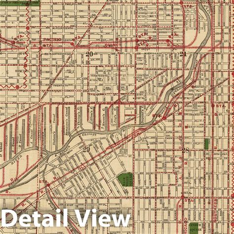 Buy Historic Map - Blanchard's map of Chicago, 1906, Vintage Wall Art ...