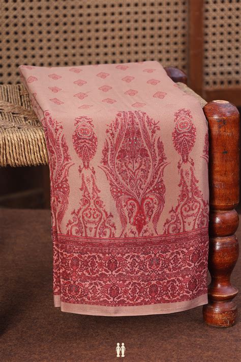Crepe Saree In Dusty Brown With Printed Buttas
