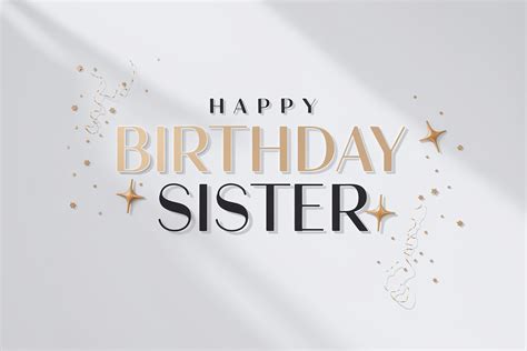 Free Happy Birthday Sister Card Minimalist Design
