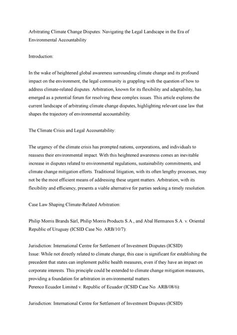 Untitled document - klkk kns m - Arbitrating Climate Change Disputes ...