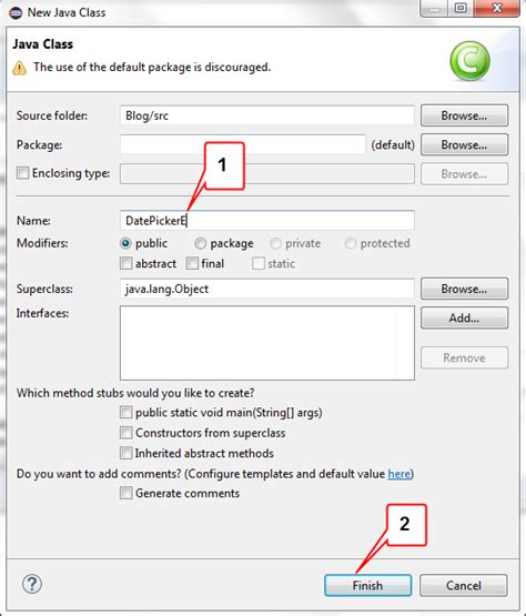 Date Picker in Java 的图像结果