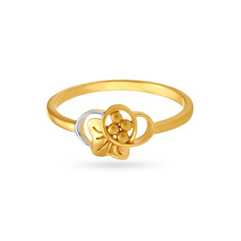 Modern Floral Gold Finger Ring