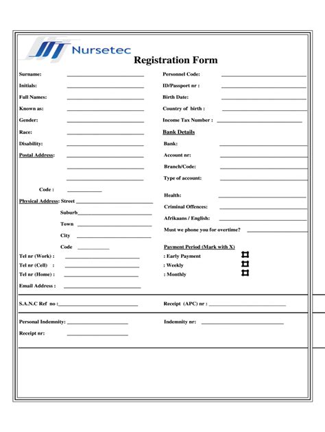 ZA Nursetec Registration Form - Fill Online, Printable, Fillable, Blank ...