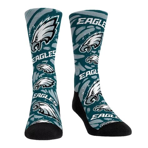 Unisex Rock Em Socks Philadelphia Eagles Allover Logo & Paint Crew Socks