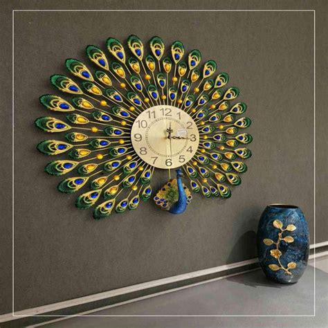 PEACOCK SHAPED ANTIQUE METAL WALL CLOCK-3 – SUREKH DECOR