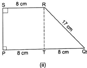 Calculate the area of trap. PQRS, given in Fig. (ii).