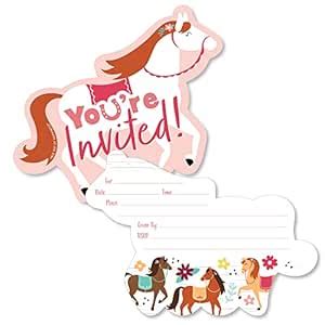 Big Dot of Happiness Run Wild Horses - Shaped Fill-In Invitations ...