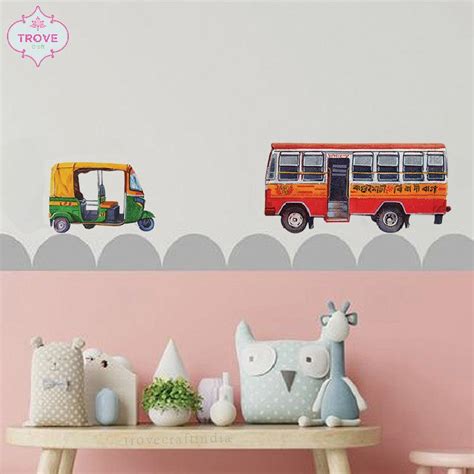 Set of 6 Self Adhesive Decals - Kolkata Street Affair – Trove Craft India
