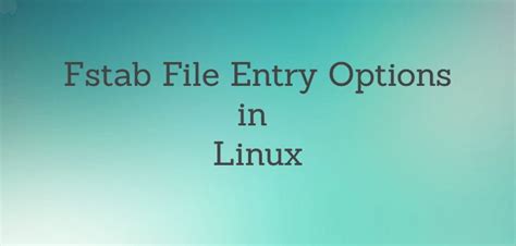 Image result for fstab File Systems