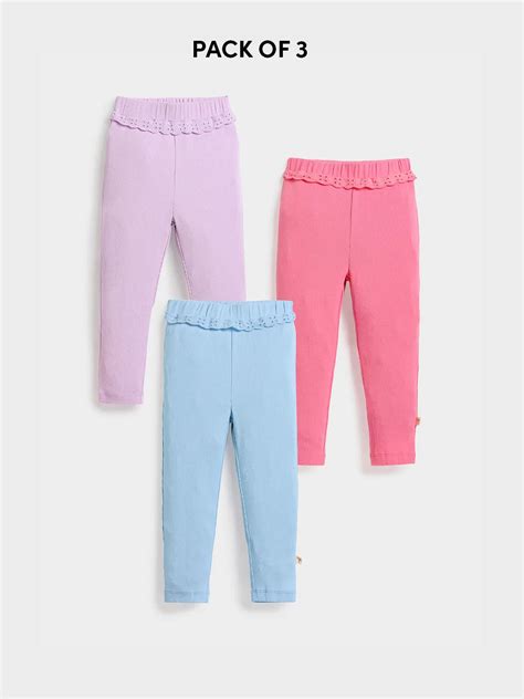 Somersault - Assorted Soda Cotton Leggings- Pack of 3 | Soft ...