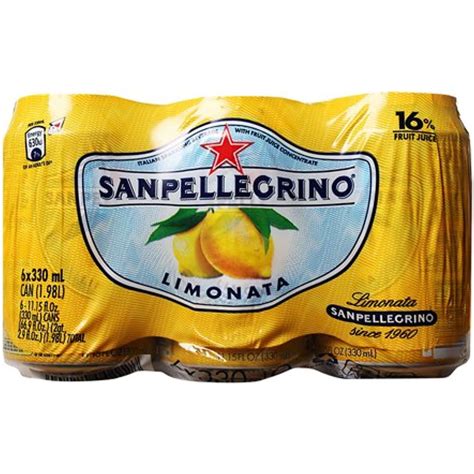 San Pellegrino Sparkling Beverage, Limonata (Lemon), 11.15-Ounce Cans ...