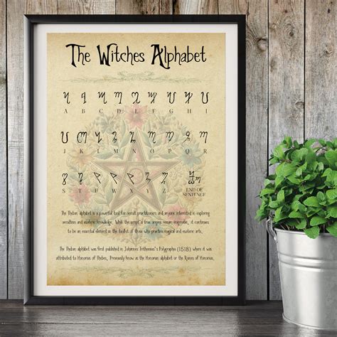 Theban Alphabet Printable, Witches Script, Digital Download, Pagan ...