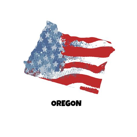 USA state Oregon. State silhouette, watercolor american flag background. 13248952 PNG