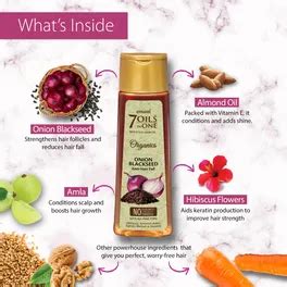 Buy Emami 7 Oils In One Organics Onion Blackseed Hair Oil for Anti-Hair ...