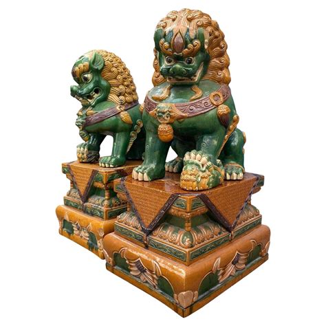 Indoor/Outdoor Lacquered Resin Massive Foo Dogs/Lions at 1stDibs ...