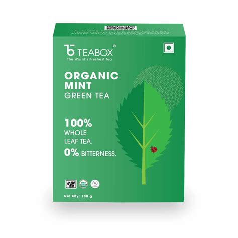 Teabox Organic Peppermint Herbal Tea Loose Leaves 100 Grams | Mint ...