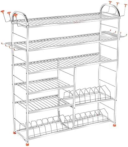 Buy WINSTAR Stainless Steel 5 Shelf Wall Mount Kitchen Racks | Dish ...