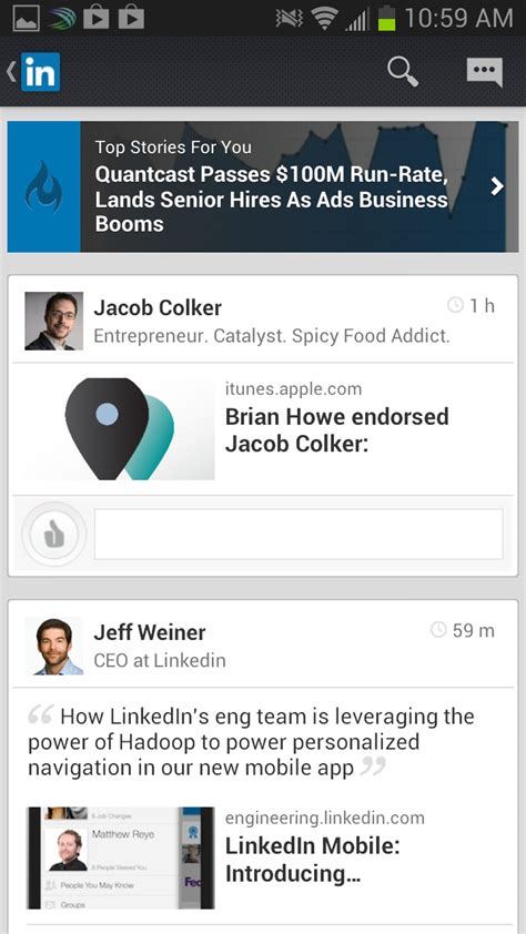 Image result for LinkedIn App Features