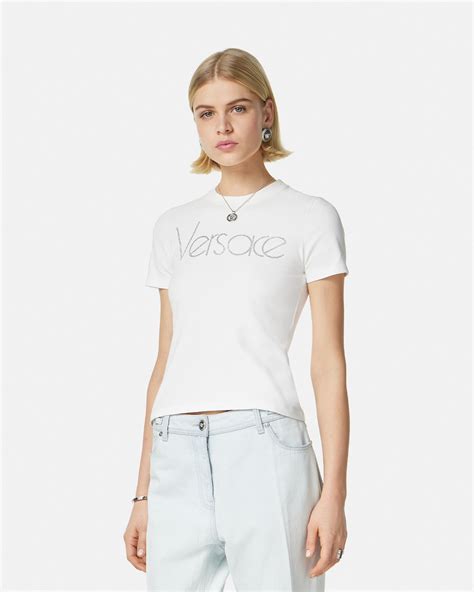 Crystal 1978 Re-Edition Logo T-Shirt White | VERSACE