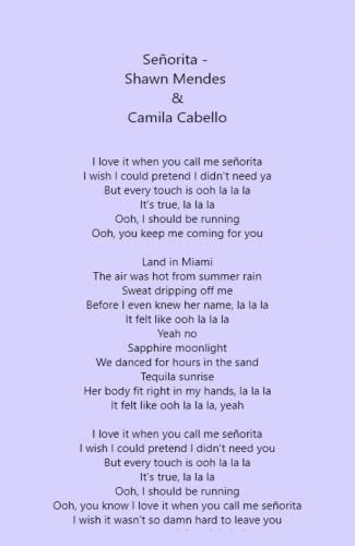 Señorita - Shawn Mendes, Camila Cabello Lyrics for Android - APK Download