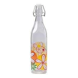 EZ Life Glass Bottle with Cork Transparent - Multi Flowers - 1000ml ...