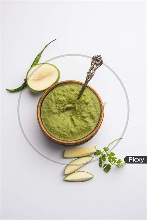 Image of Raw Mango Chutney Is A Tangy Dip Made Using Coriander And Raw ...