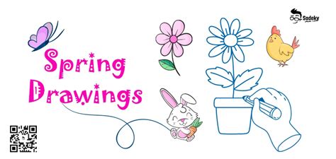 Free Spring Easy Drawings Ideas For Kids | Spring Activities | Sadeky
