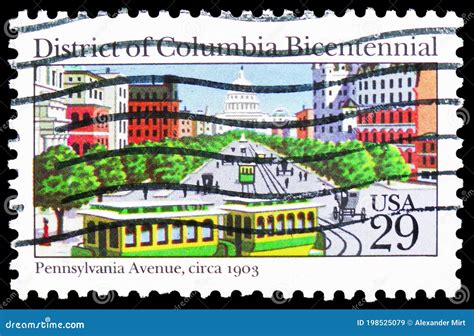 Postage Stamp Printed in United States Shows District of Columbia ...