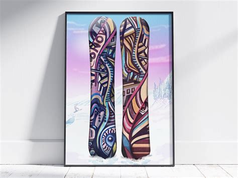 Buy Snowboard Art Print - A4 Winter Sport Illustration Online in India ...