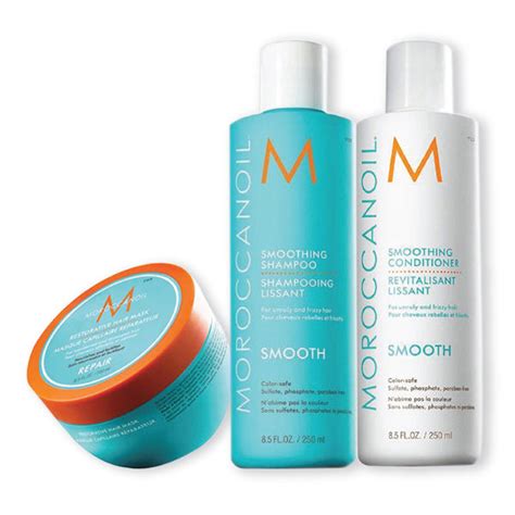 Moroccanoil Smooth Shampoo + Conditioner + Restorative Hair Mask ...