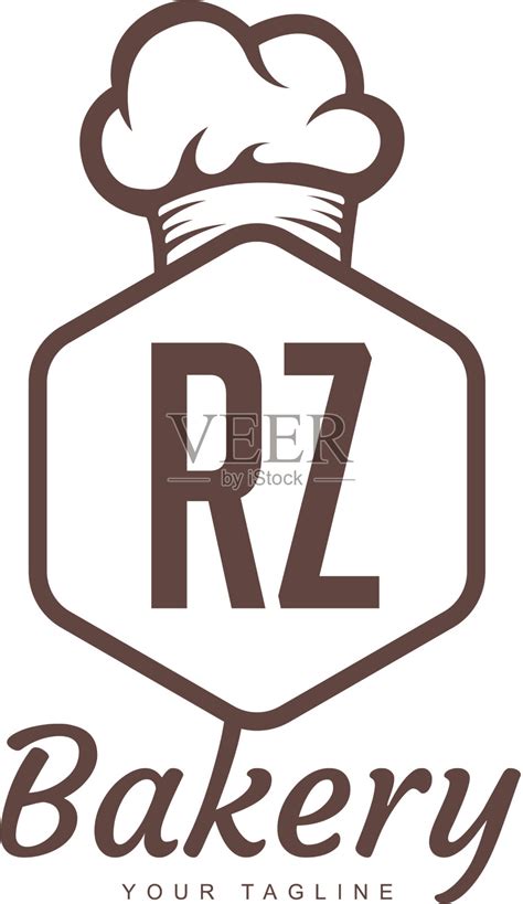 Rz字母标志设计与厨师图标烘焙标志插画图片素材_ID:399136671-Veer图库