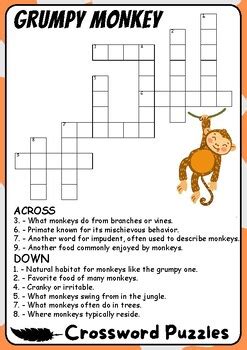 GRUMPY MONKEY Crossword Puzzles , All About GRUMPY MONKEY Crossword ...