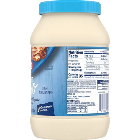 Kraft Light Mayonnaise Nutrition Facts | Besto Blog
