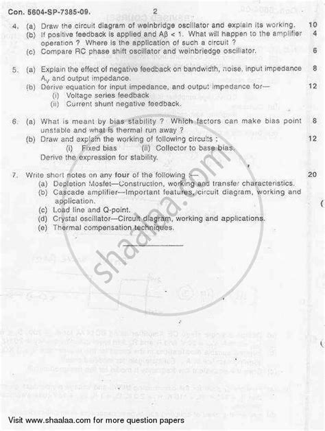 Analog Electronics 2009-2010 BE Instrumentation Engineering Semester 3 ...