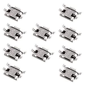 Oiyagai 10PCS Phone Micro USB Type-B 5 Pin Female SMD Panel Mount ...