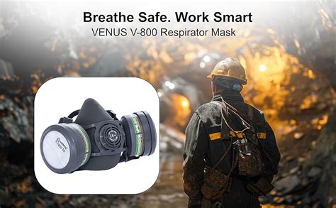 VENUS - V-800 - Half Face Reusable Respirator Mask with V-7800 ABEK1 ...