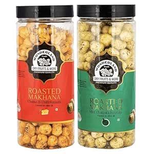 Wonderland Foods 200g (100g X 2) Roasted & Flavoured Makhana (Foxnut ...