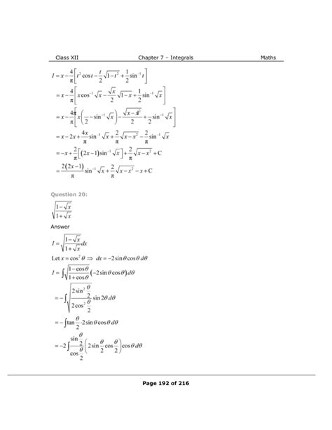 NCERT Solutions For Class 12 Maths Chapter 7 Miscellaneous Exercise