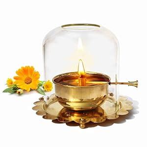 Buy Pure Source India 100% Pure Brass Akhand Jyot Diya with Adjustable ...