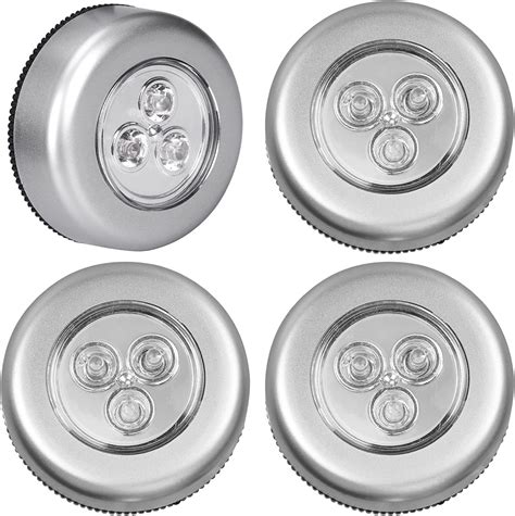 Buy ravido 4 Pcs LED Touch Push Button Light Plastic Indoor Stick-on ...